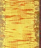 Dyed silk, shibori, screen printed
